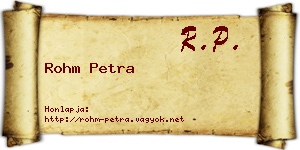 Rohm Petra névjegykártya